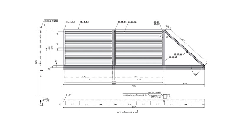 traum zaun24 schiebetor freitragend technische details
